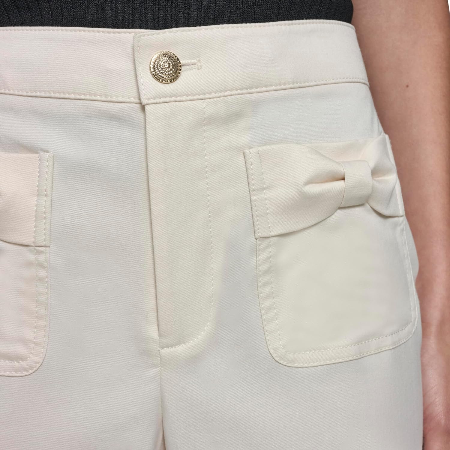 Karl Lagerfeld Women's Dainty Bow Pocket Pant