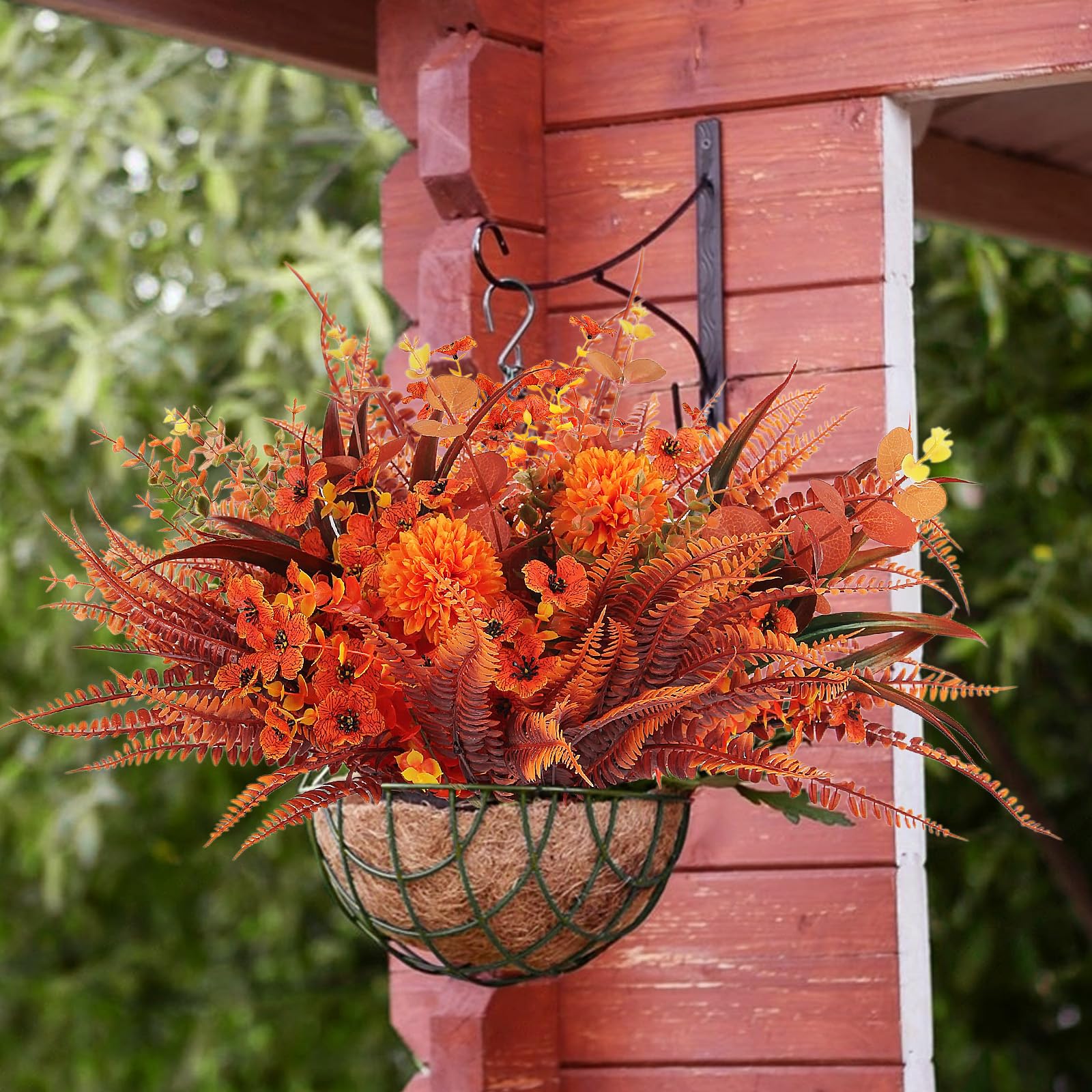 Leixi 8 mazzi di fiori artificiali autunnali, non sbiadiscono, piante finte per interni ed esterni, per il Ringraziamento, Natale, matrimoni, feste, casa, giardino (giallo scuro