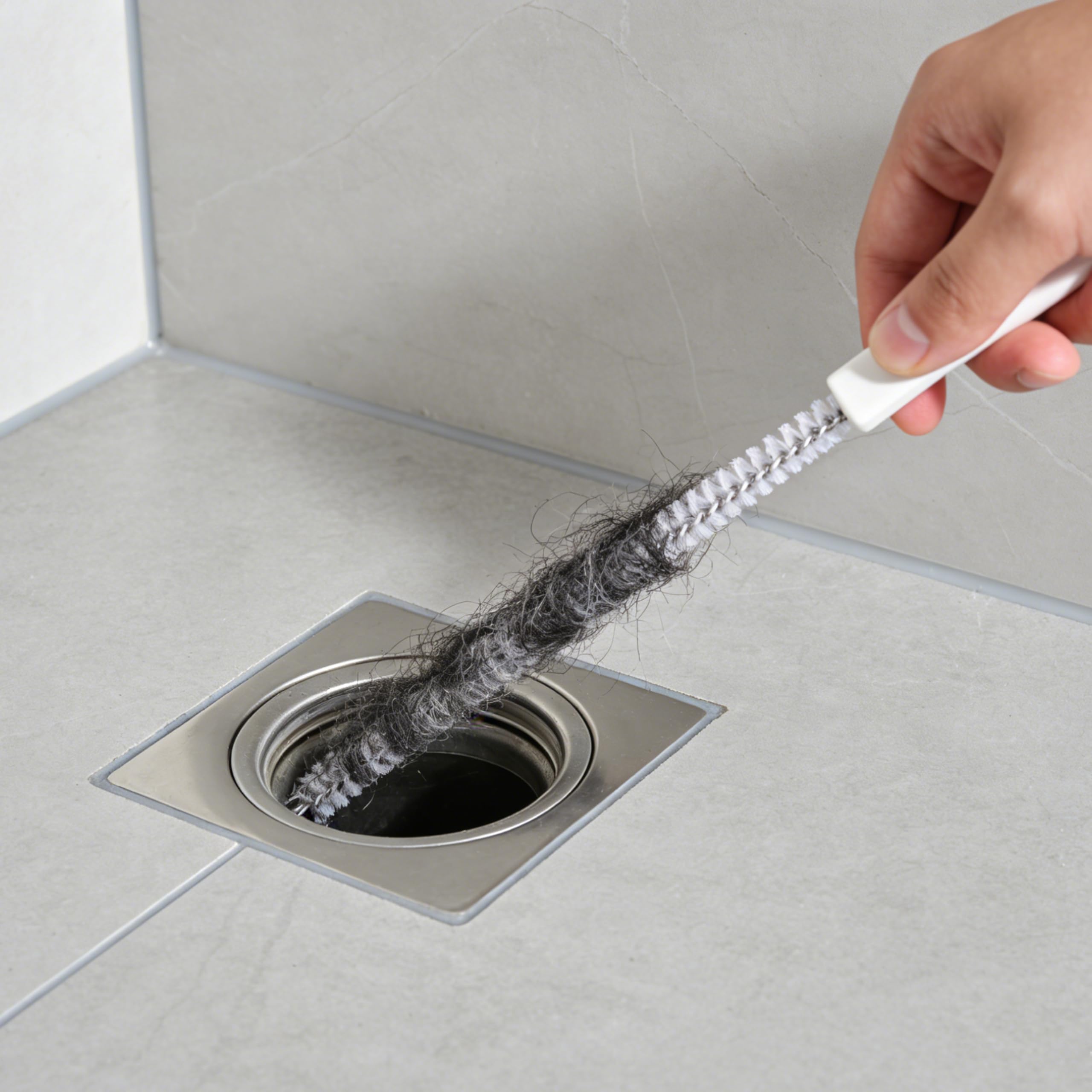 Pack de 6 Cepillos Limpiadores de Desagüe 45 cm, Cepillos Flexibles para Tuberías con Acero Inoxidable y Nailon, Cepillo para Fregadero, Lavabo, Bañera y Rebosadero (6 Paquetes)