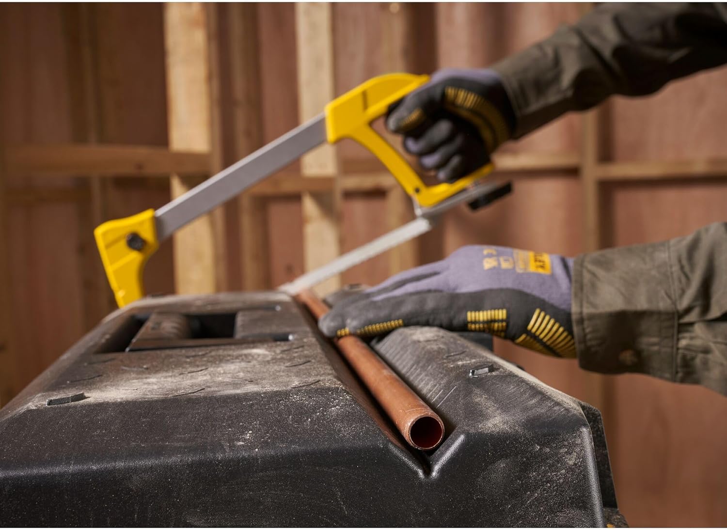 STANLEY FATMAX 58cm Waterproof Tool Box - Water Resistant - Large Storage Capacity - V-Groove for Extra Cutting - Bi-Material Handle - Anti-Corrosion Fasteners 1-94-749