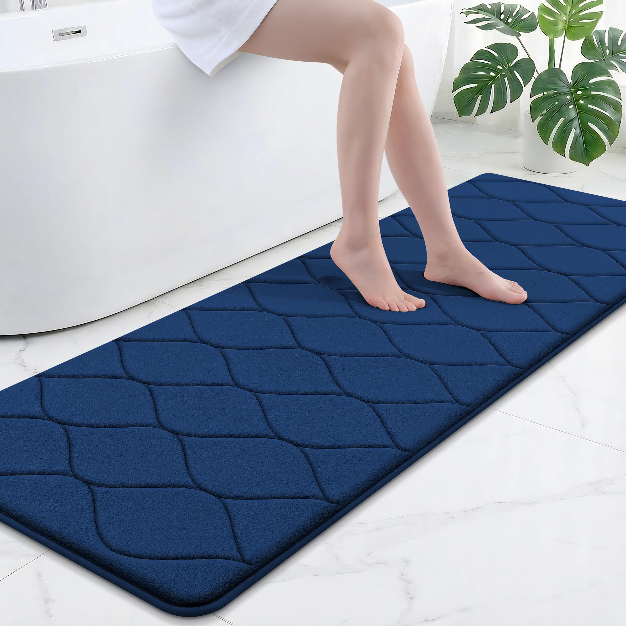 Smiry Memory Foam Bath Mat 70x24, Ultra Soft Absorbent Bathroom Rugs