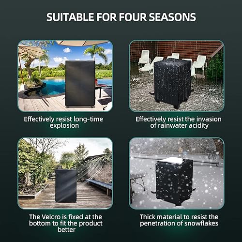 Miniatura 7 de KPT Cubierta para ahumador eléctrico Masterbuilt de 32 pulgadas, 500D resistente al agua, cuadrada, cubierta de parrilla pequeña de 2 quemadores