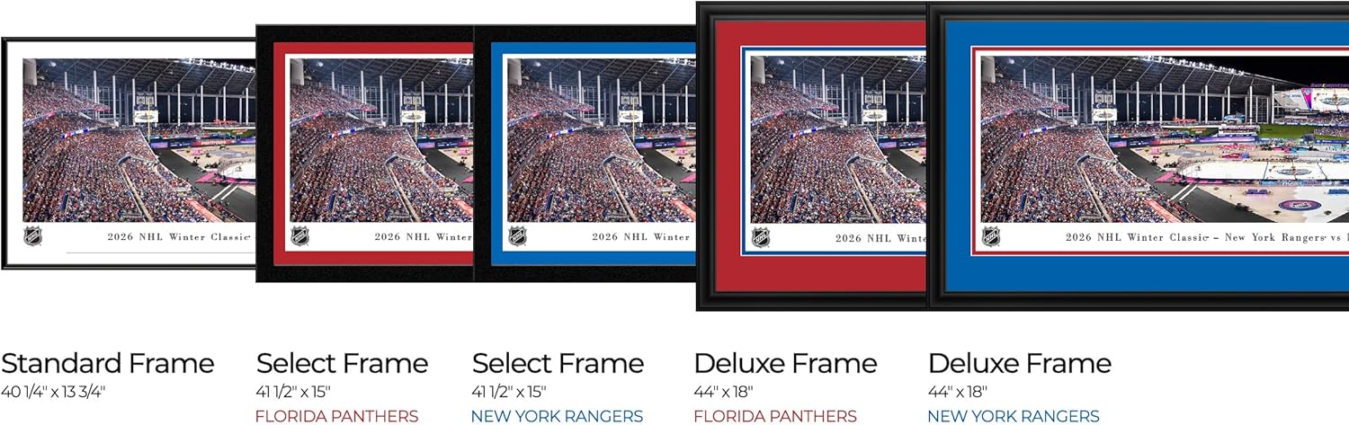 2026 NHL Winter Classic, Rangers vs Panthers - Panthers Double Mat, Deluxe Framed NHL Print by Blakeway Panoramas