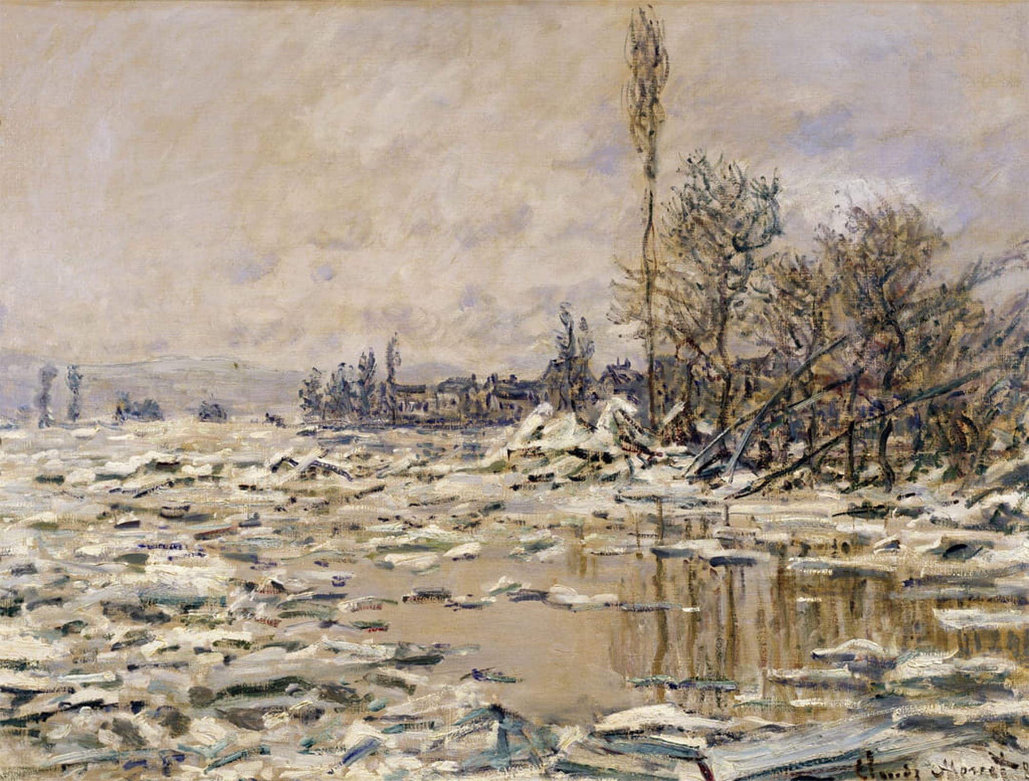 Affiche impression d'art tableau la rupture de la glace Monet toile décoration murale - 5