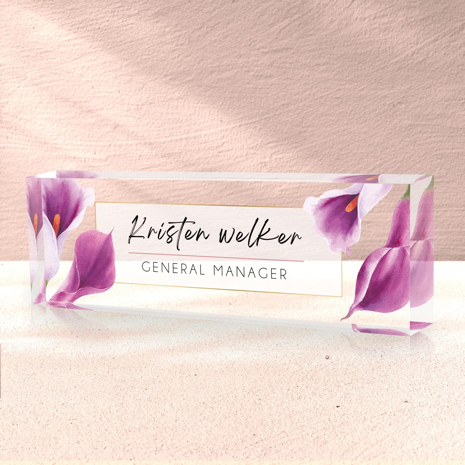 Custom Name Plate for Desk, Desk Name Plate Personalized, Office Decor for Women Men, Acrylic Desktop Accessories, Office Gifts for Coworkers Boss