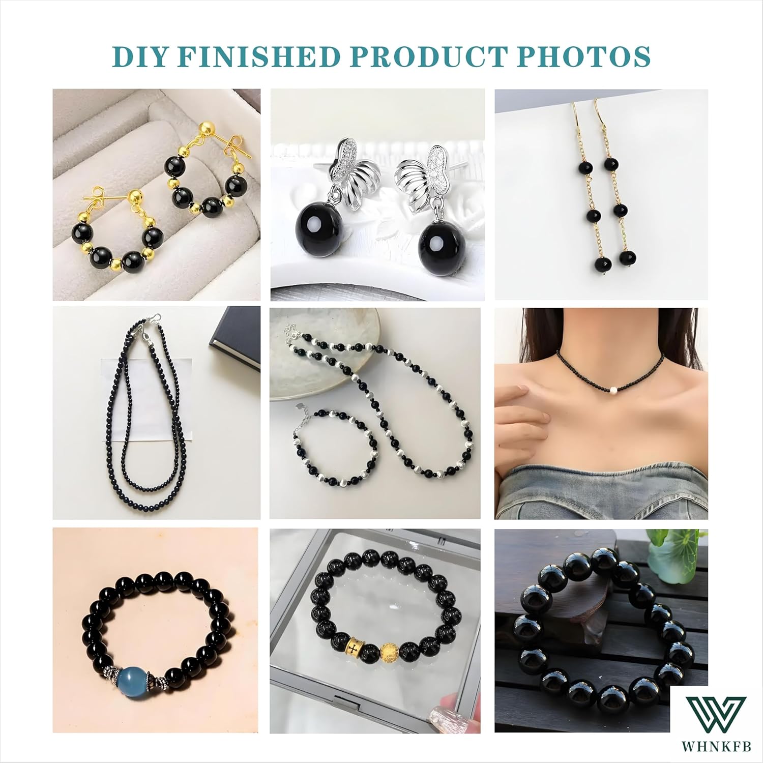 4mm 100PCS Natural Black Onyx Round Beads, Smooth Polished Agate Loose Beads for Jewelry Making Craft - 4mm 6mm 8mm 10mm Options with Free Elastic Cord - Image 5