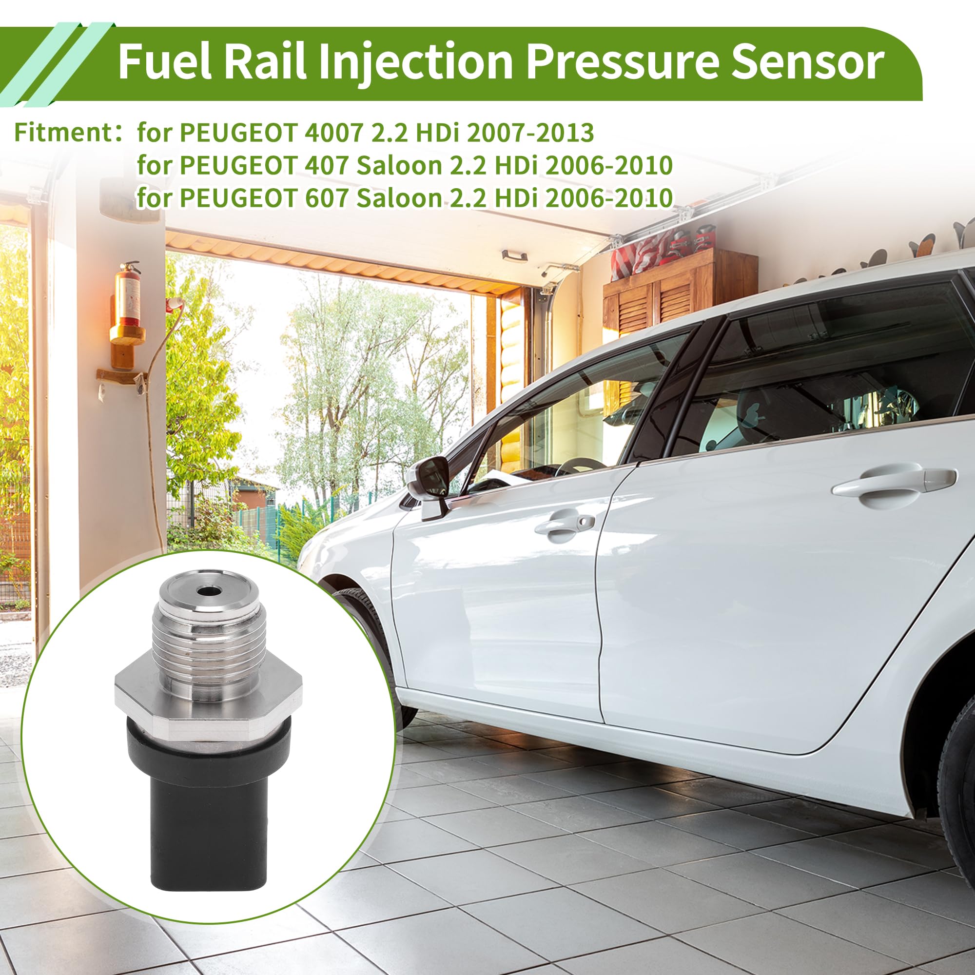 A ABSOPRO Capteur De Pression D'Injection De Carburant N° 0281002919/9654762880/1920Lj Pour Peugeot 4007 2.2 Hdi 2007-2013, Capteur De Pression De Rampe D'Injection, 1 Pièce