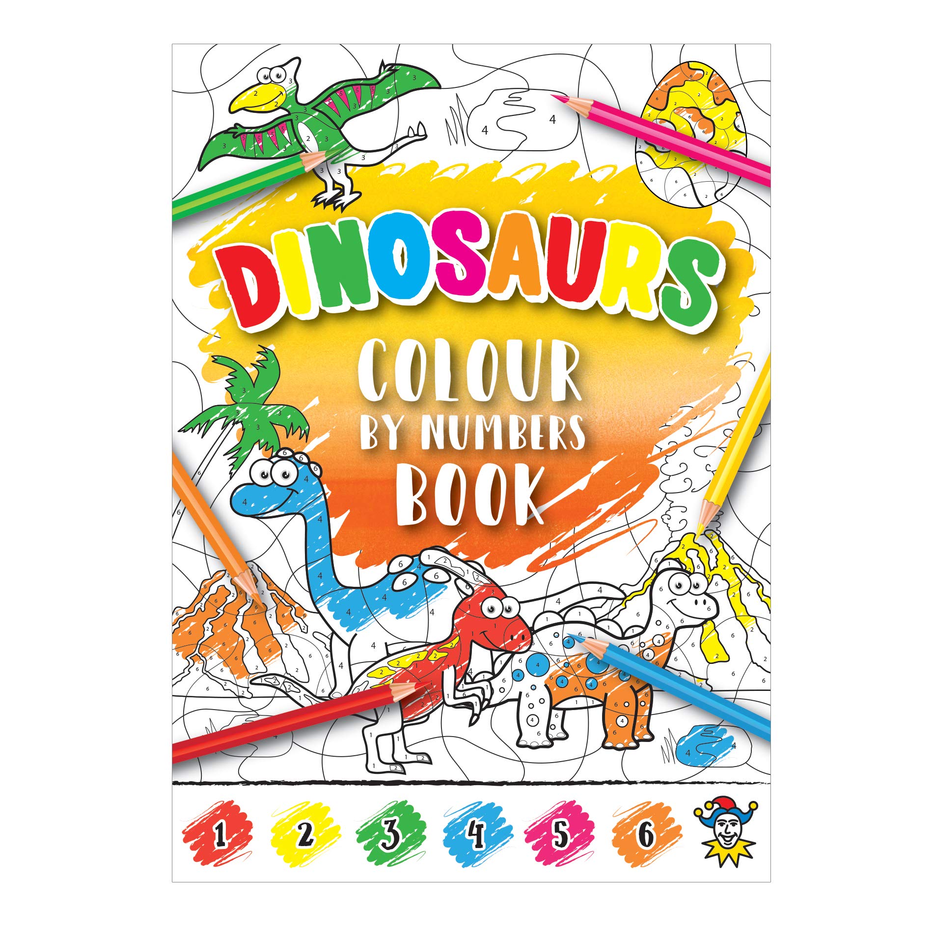 Dinosaurs Colour By Numbers Mini A6 Colouring Book (Pack of 1)