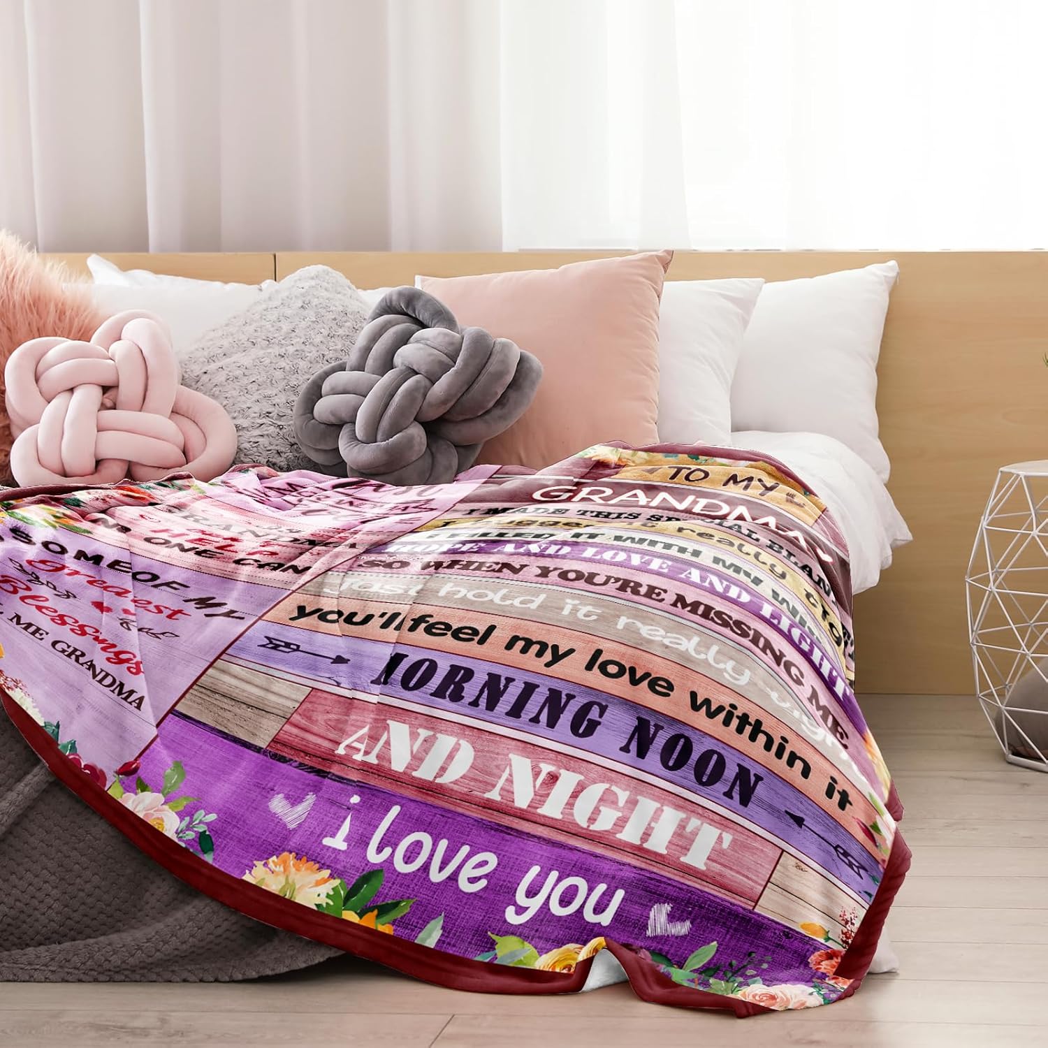 Givetoyou Grandma Gifts from Grandchildren Granddaughter Grandson Grandma Mothers Day Birthday Throw Blanket 60inx50in - Image 3