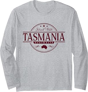 Tasmania Australia - Tasmania Island State Label Long Sleeve T-Shirt