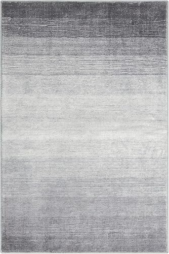 Miniatura 9 de Wonnitar Alfombra moderna color gris degradado de 4 x 6 pies para dormitorio, alfombra lavable para sala de estar, antideslizante, resistente a las