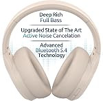 ANC Wireless Bluetooth 5.4 Headset, ENC Built-in Mic for Clear Calls, Hi-res, Foldable, Breathable Over Ear Comfort, Low Latency, Lightweight, 3.5 mm Audio Cable, Wired, for Cell Phones, Tablets, PC’s
