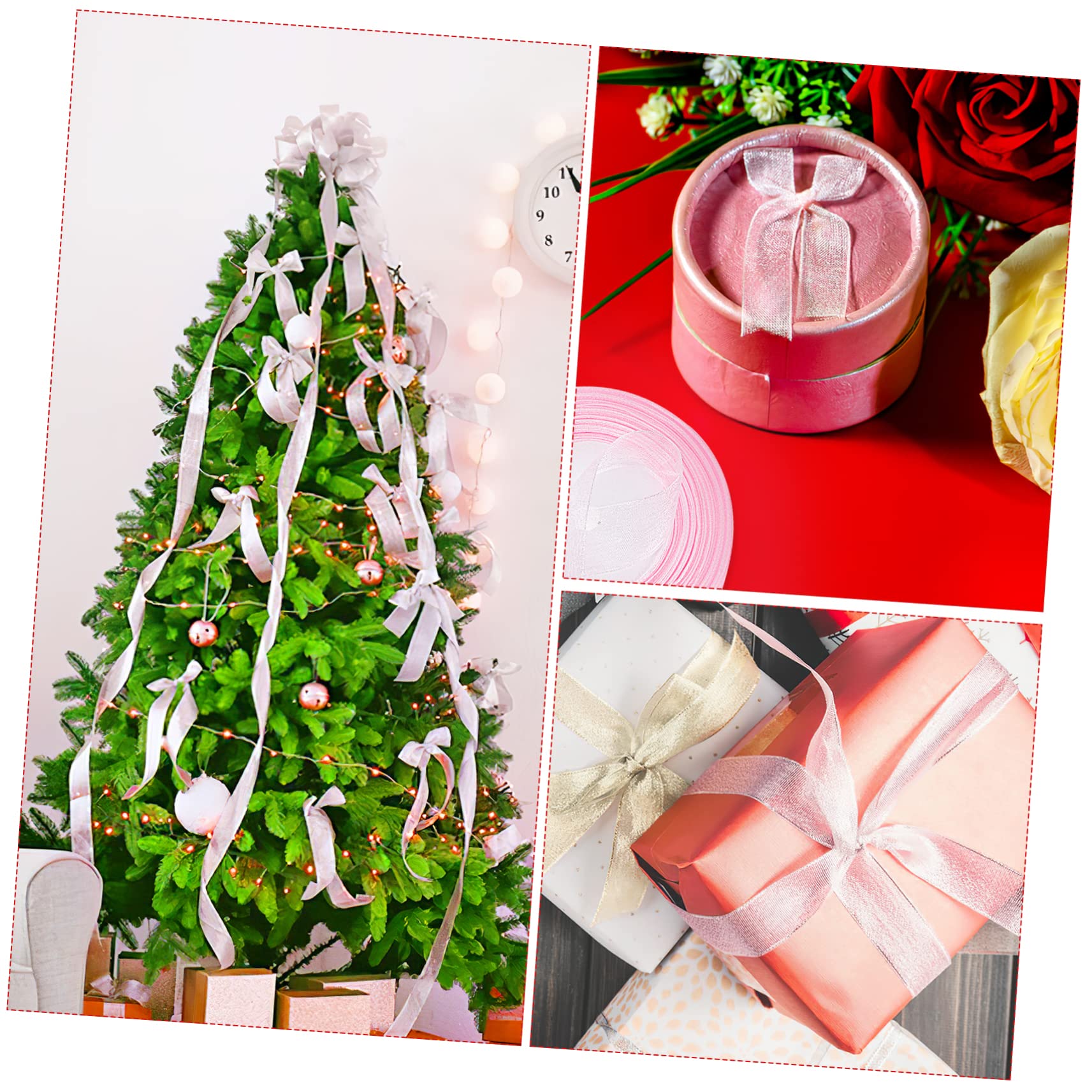 VALICLUD 2rouleaux Rubans Décoratifs Rubans Pour Emballage Cadeau Mariages Noël Et Projets De Loisirs Créatifs