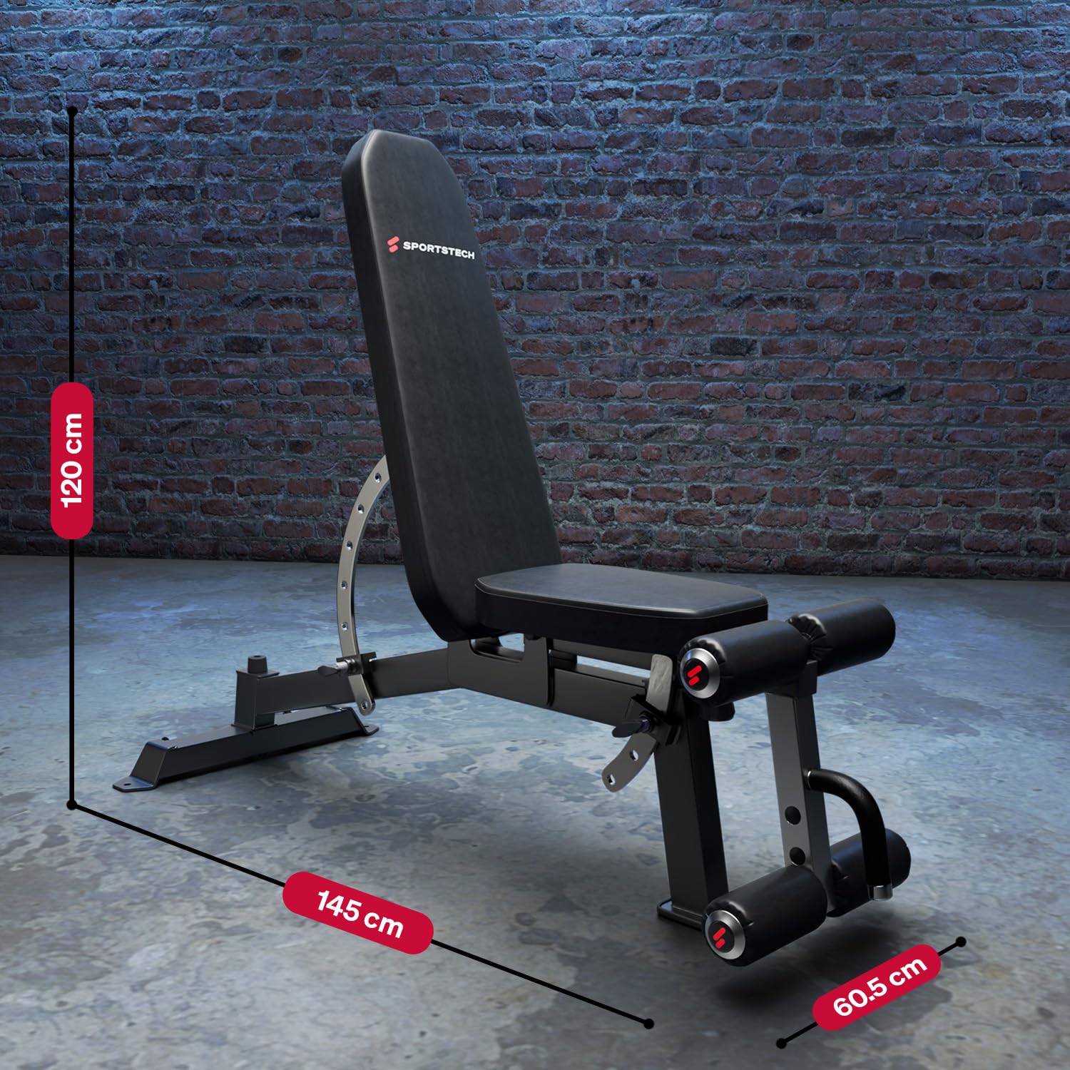 Sportstech Hantelbank BRT700 für Zuhause, 21in1 Schrägbank & Flachbank mit Bankdrücken, 360 kg Belastung, Rückentrainer, bench press, Krafttraining, Ganzkörper, Home Gym, Multifunktionsbank