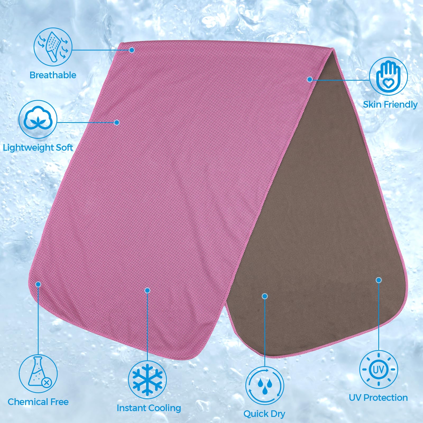 Cooling Towels for Neck and Face - Soft Breathable Chilly Towel, Sweat Wraps, Cool Rags Quick Dry Towel for Hot Weather, Workout, Sports, Yoga, Gym, Hiking, Running, Trips, Golf