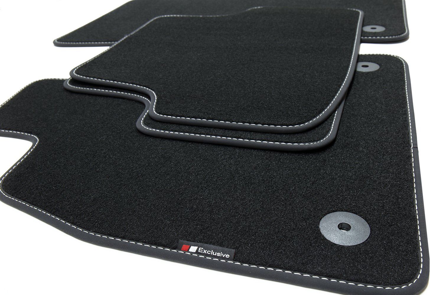 teileplus24 EF808-FBA Alfombrillas Exclusive-Line Design para Opel Insignia A 2008-2017 Costuras Decorativas