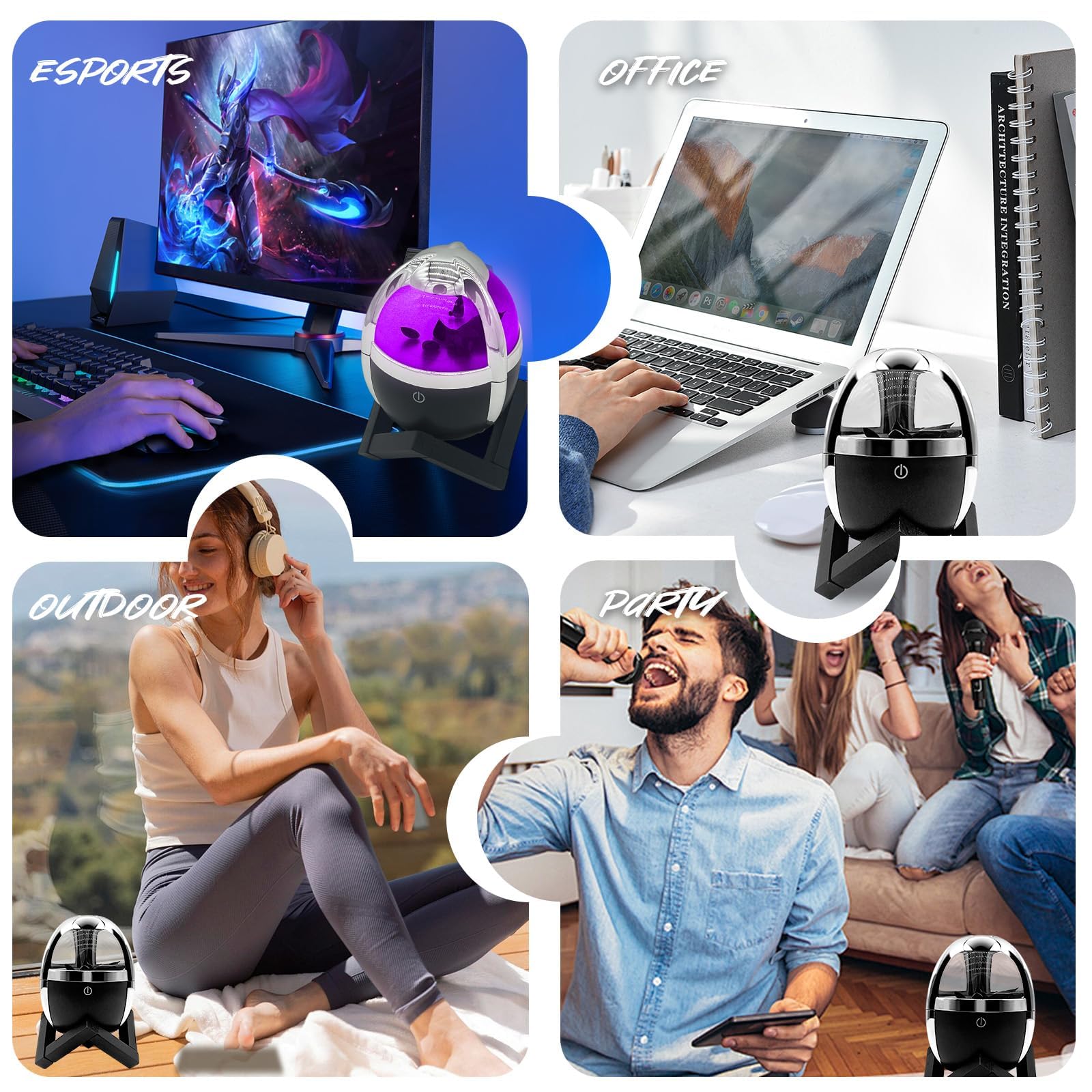 Bocina ferrofluida Bailando, visualizador magnético de música, Altavoz Bluetooth inalámbrico, Sonido estéreo, Control táctil, decoración LED, Pantalla ferrofluida (Versión básica)