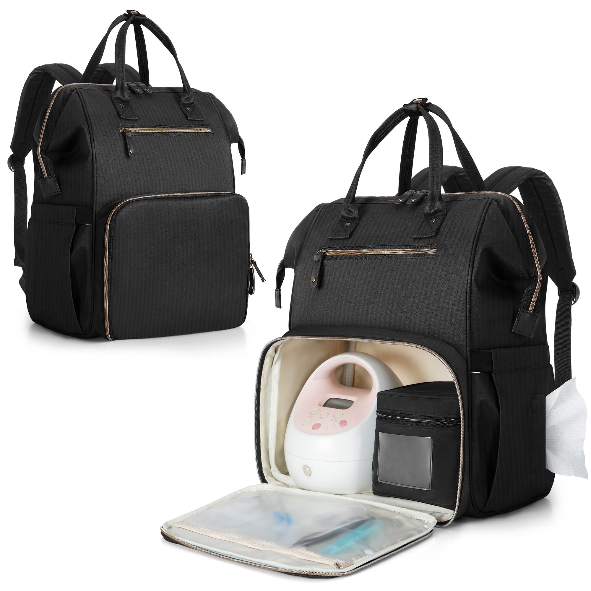 Damero Breast Pump Backpack Compatible with Spectra S1, S2, Medela and Cooler Bag, Breast Pump Bag with Laptop Sleeve, Breast Pump Carrying Diaper Bag