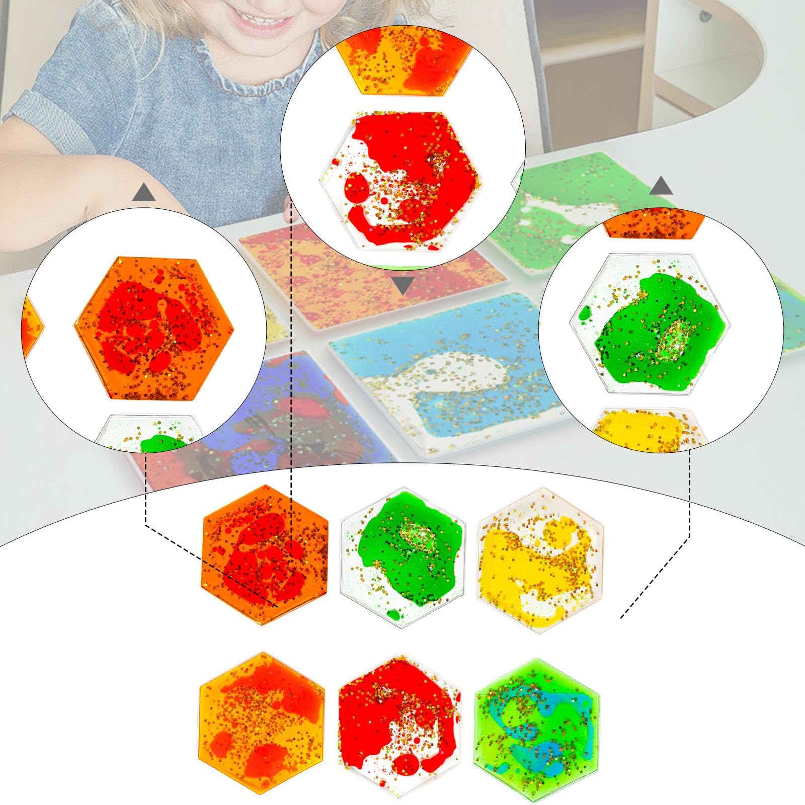 Set Sensorische Spielzeuge Aus Flüssiggel, Ideal für Kinder, Aus Weichem TPU Zur Förderung Der Wahrnehmung – Ostergeschenk, Sechseck