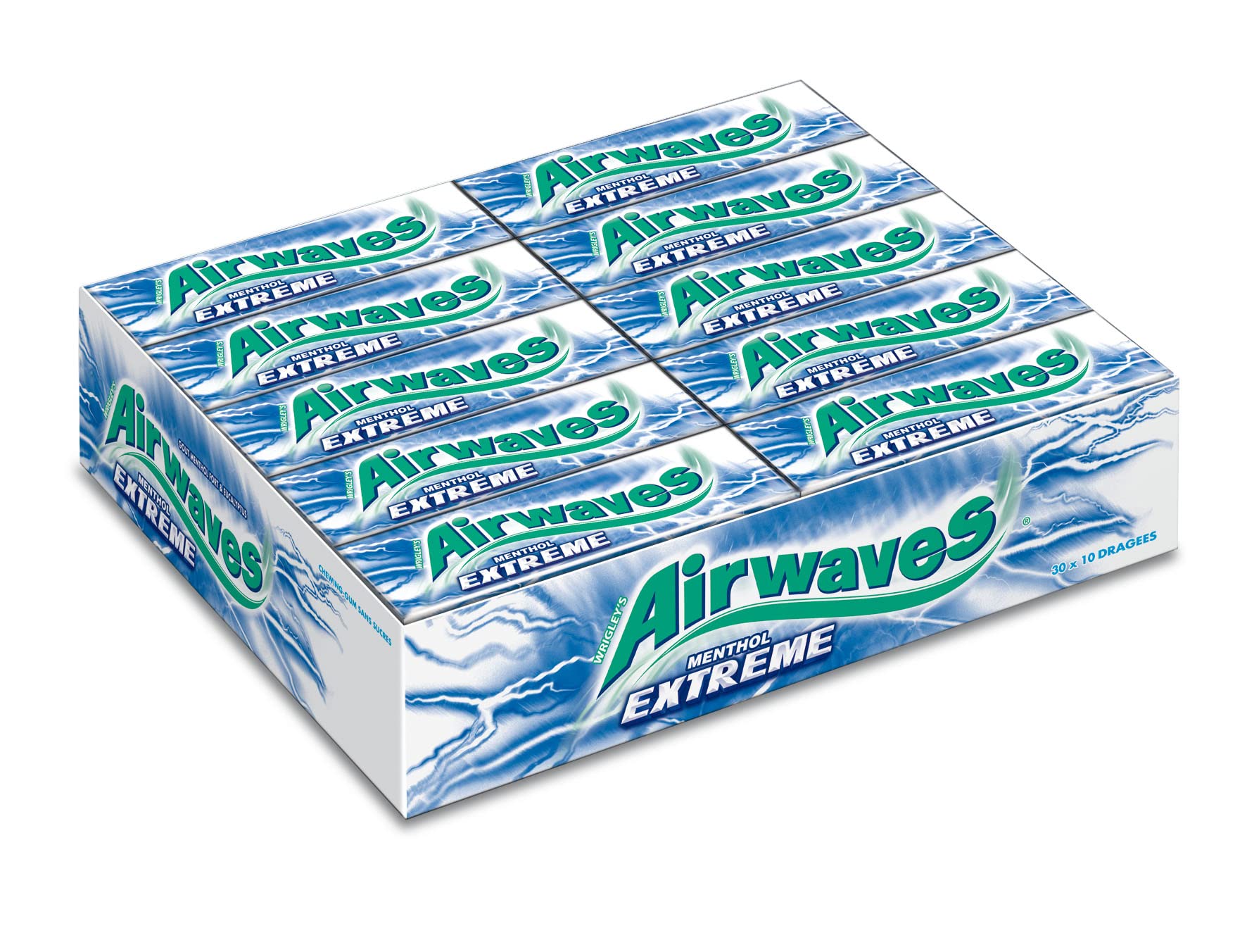 Airwaves Goma de mascar Extreme Sin Azúcar Mentol 300 Piezas Paquete a Granel