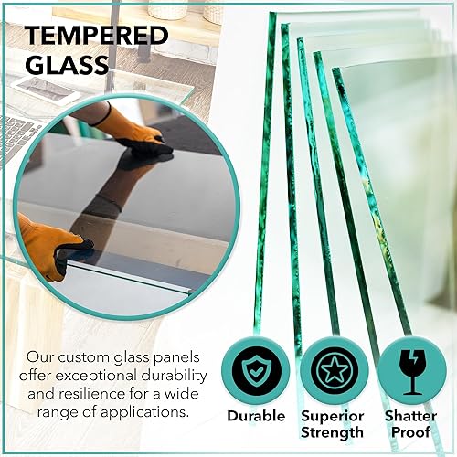 Miniatura 2 de Vidrio cortado a medida - 1/8", "5/32", "3/16", "1/4", "3/8" de grosor | Paneles de vidrio templado y recocido para estantes, mesa, puertas,