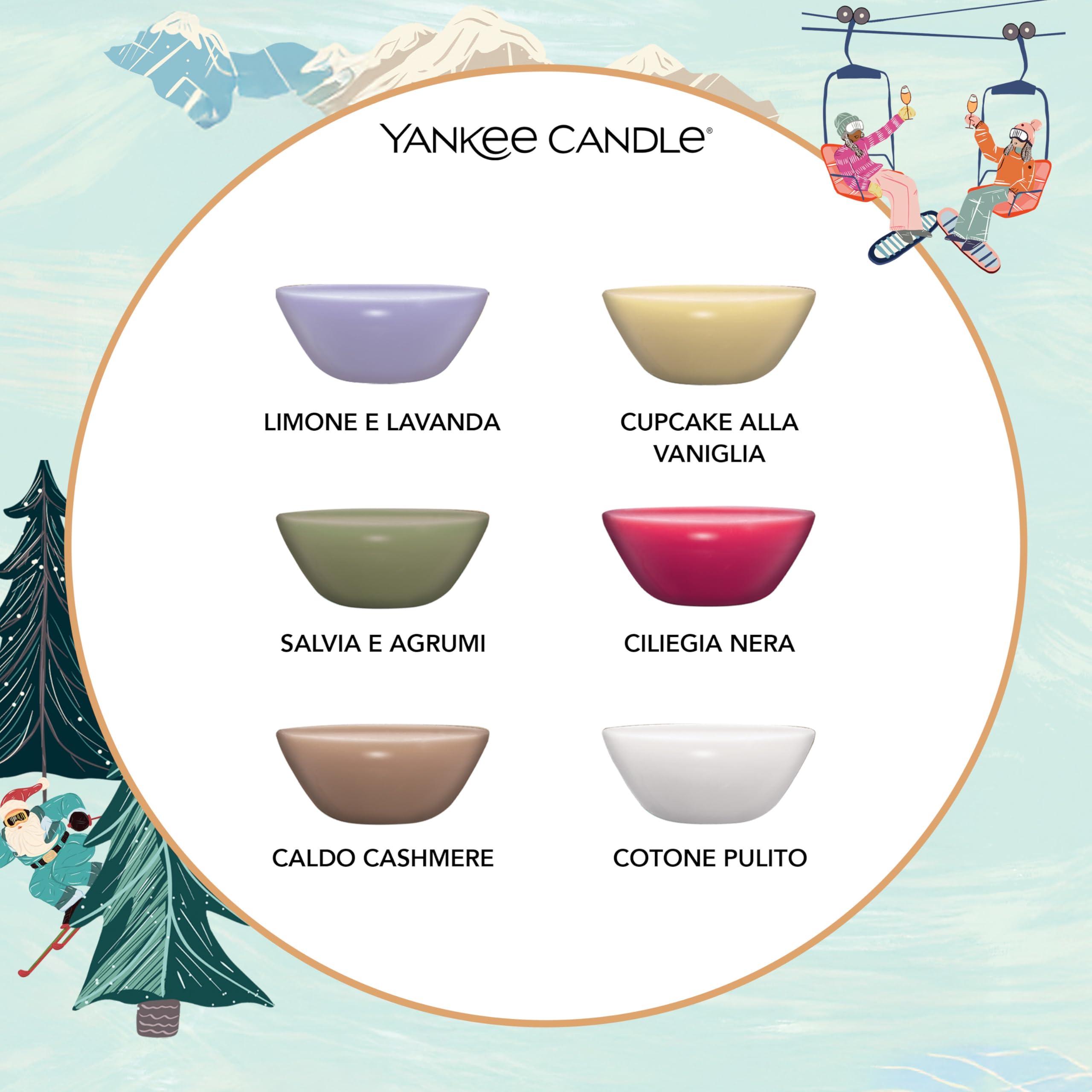 Yankee Candle Set regalo di cera profumata natalizia | 12 cere profumate1 bruciatore per cera e 1 lumino da tè senza profumo | Collezione Après Ski | Regali di Natale perfetti per le donne