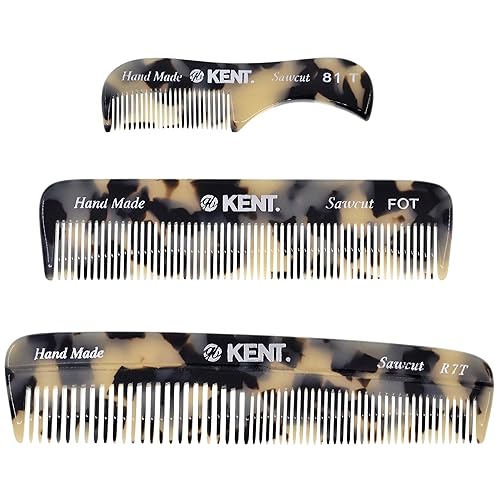 Kent Peines para hombres, juego de peine de bolsillo, kit de barba para hombres para viajes y cuidado del hogar, peine para bigote para hombres,