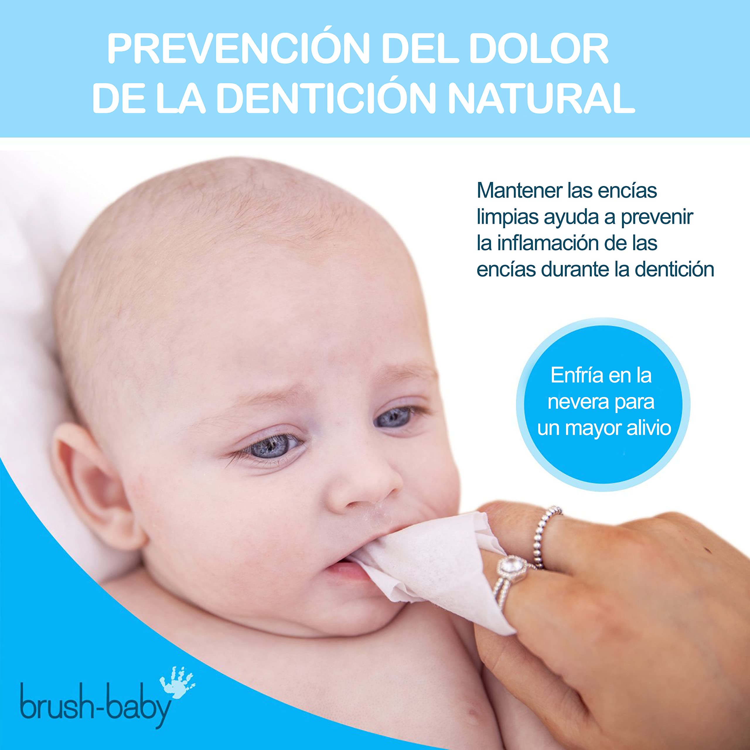 Brush-Baby Toallitas dentales para bebés | Nacimiento etapa 1 – Primeros dientes | Apto de 0 a 16 meses | Toallitas suaves para limpiar suavemente la boca, las encías y la lengua de tu bebé, 1 paquete de 28 toallitas envueltas individualmente