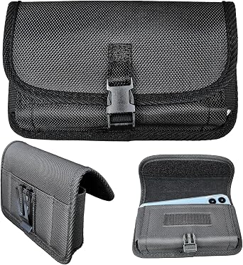 Cell Phone Holster for Men, Belt Clip Phone Holder, Large Tactical Phone Pouch for iPhone 17 16 15 14 Pro Max 17 16 15 14 Plus, for Galaxy S25 Ultra,S25 Plus,Heavy Duty Buckle Closure