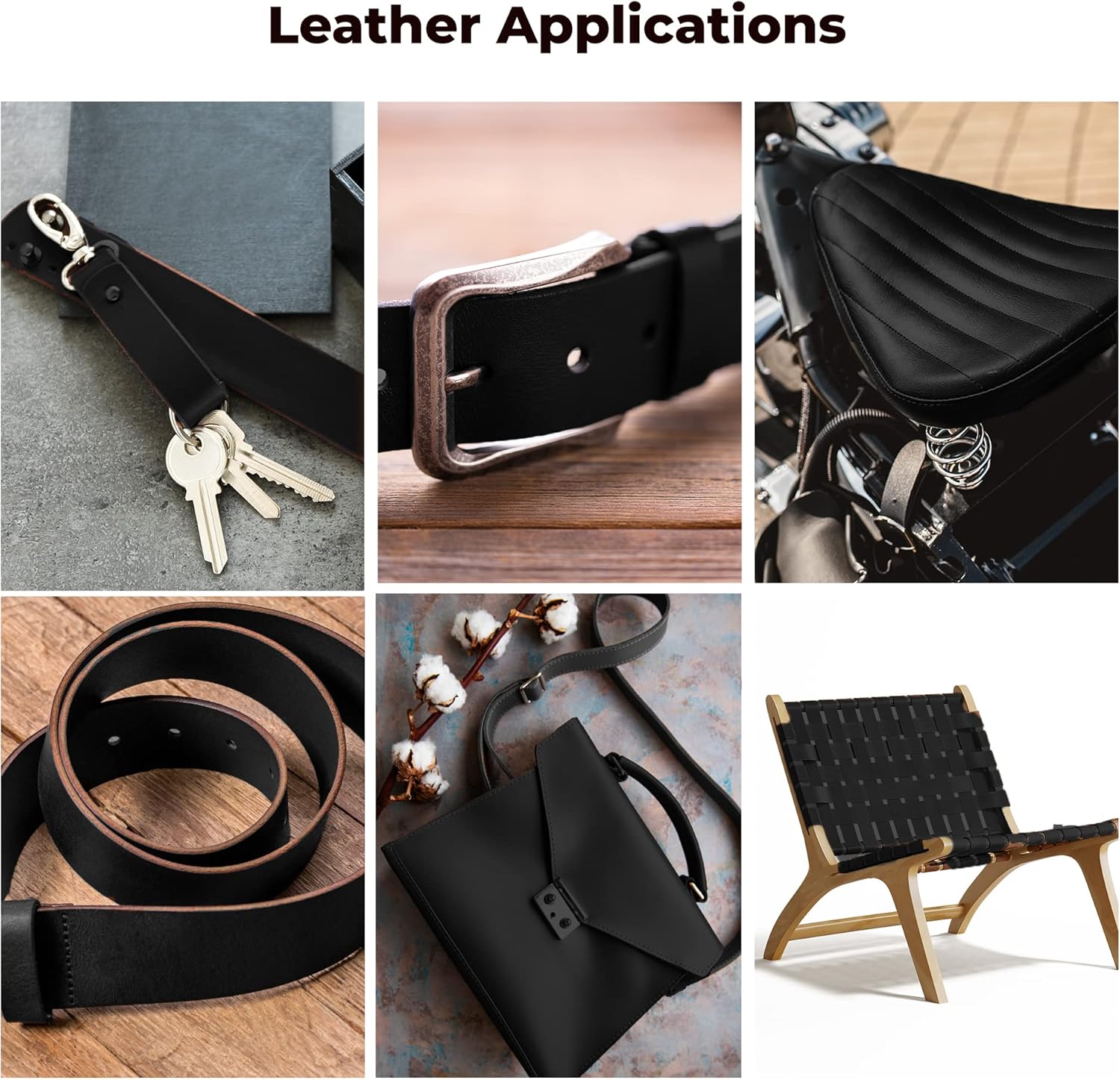 ELW Grass Fed Leather 8-10 oz. (3-4mm) 0.5"x40" (1.3x101.6cm) Black Full Grain Cowhide Belt Blank, Straps Tooling, Holsters, Saddle Bags, Sheaths, Furniture Accent, Restoring Chairs - Image 6