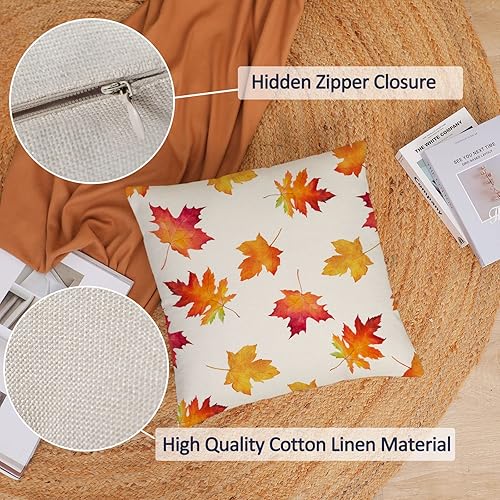 Miniatura 3 de Juego de 4 fundas de almohada de otoño de 12 x 20 pulgadas, fundas de almohada de Acción de Gracias, calabazas azules otoñales, fundas decorativas