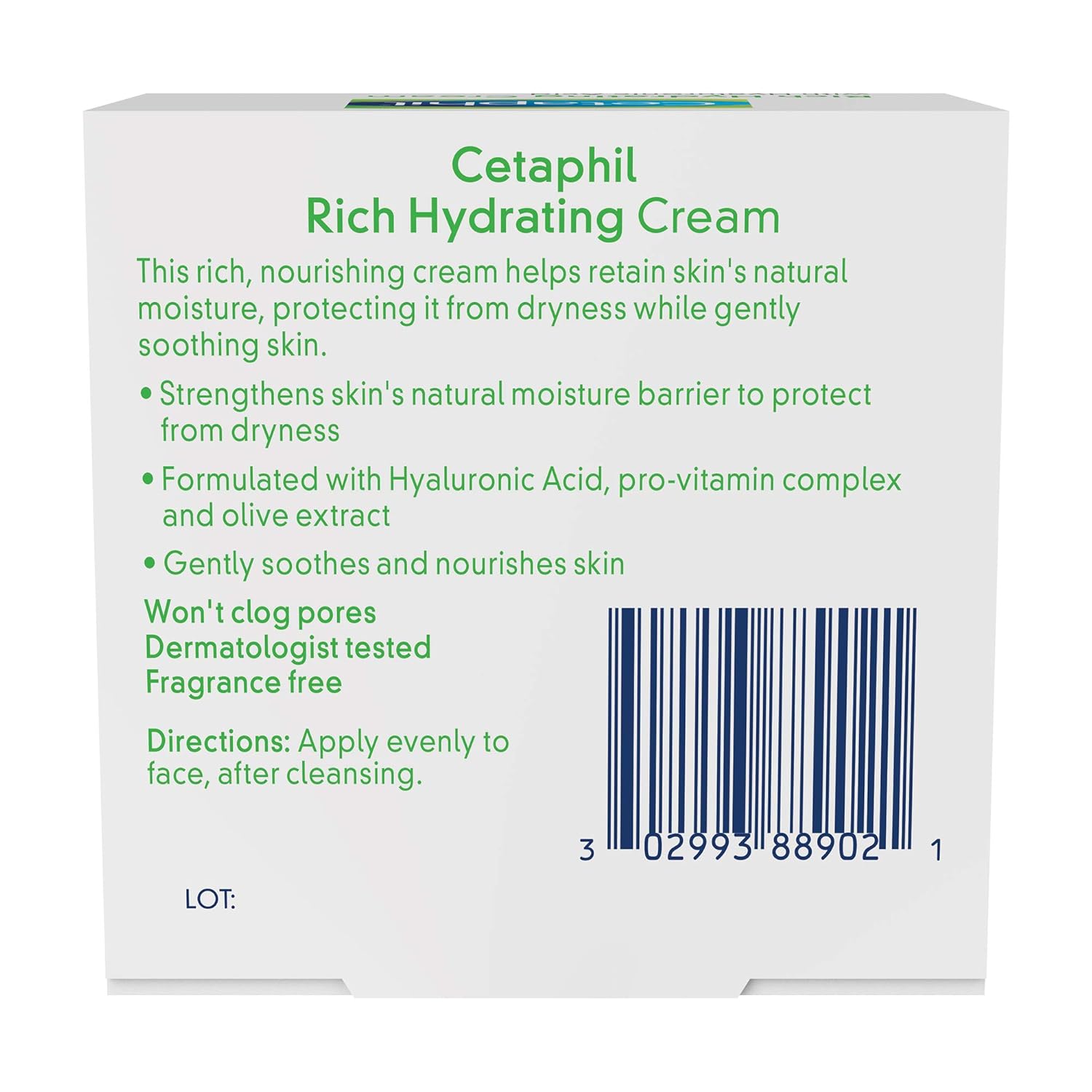 CETAPHIL Rich Hydrating Cream for Face | With Hyaluronic Acid | 1.7 oz | Moisturizing Cream for Dry to Normal Skin| Immediate and Lasting Hydration | Fragrance Free| Dermatologist Recommended Brand : Beauty & Personal Care