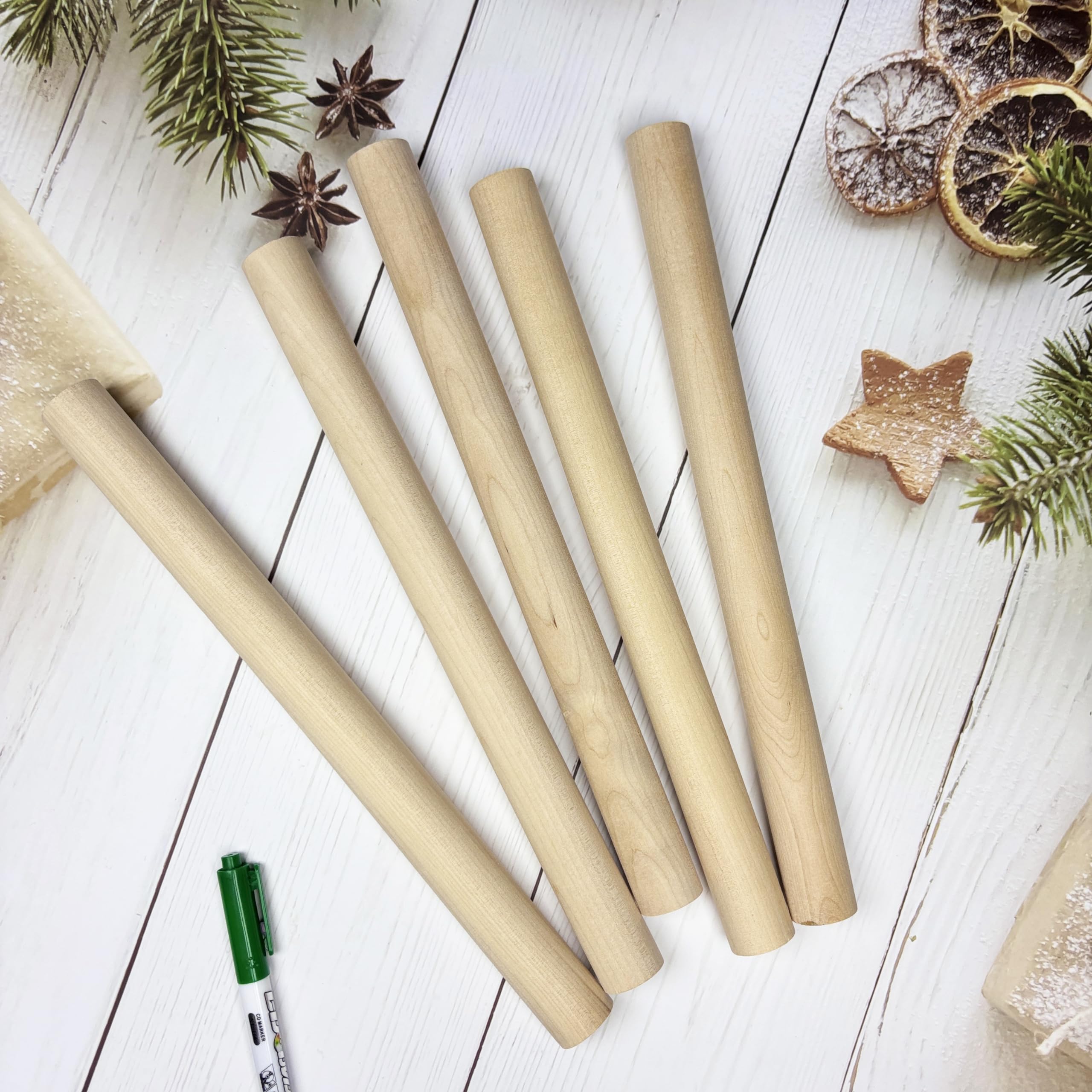 Macrame Rods Macrame Curtain Rod Hardwood Dowels 5-Pack Wooden Dowel Rods - 1x12 ...