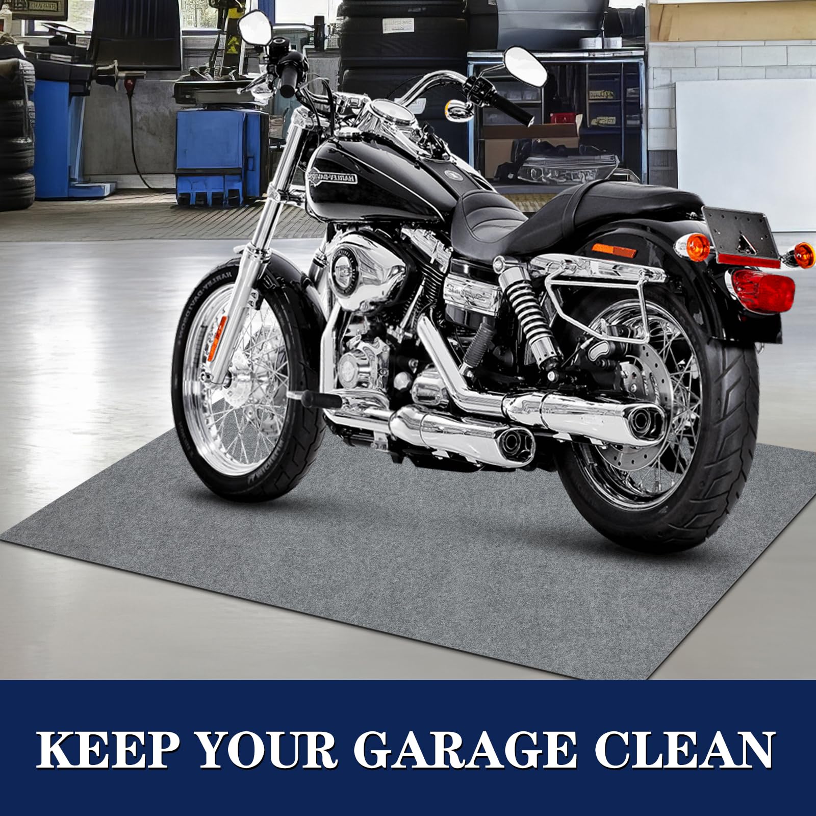 Tapete de garaje de 72 x 60 pulgadas, tapete absorbente para derrames de aceite, tapete de piso para carritos de golf, motocicletas, protege el piso del garaje y la tienda, absorbente y fugas de