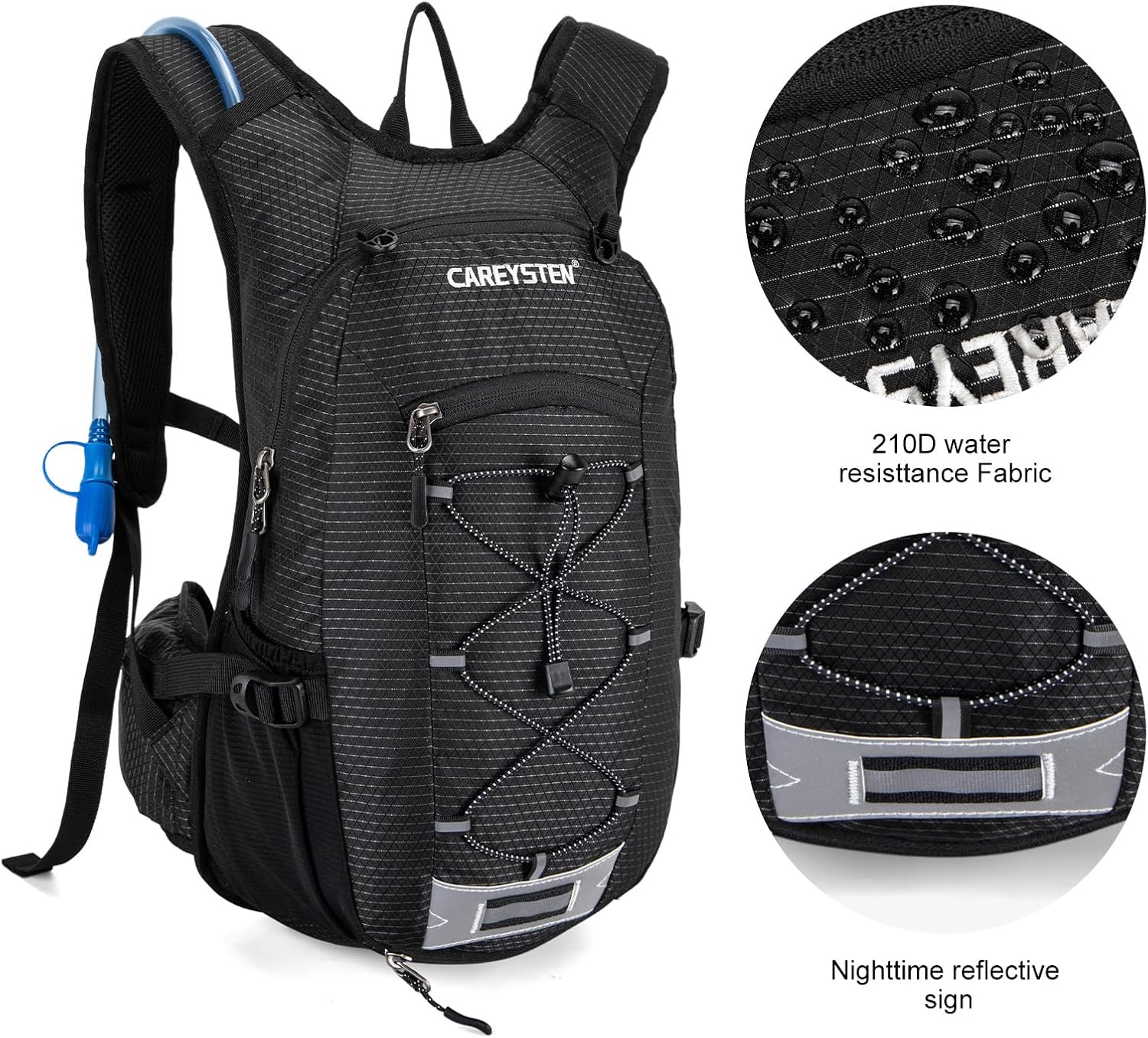 Hydration Backpack Cycling Backpack Women Running Backpack Water Backpack for Hiking Biking Backpack for Men Equipped with 2L Water Bag