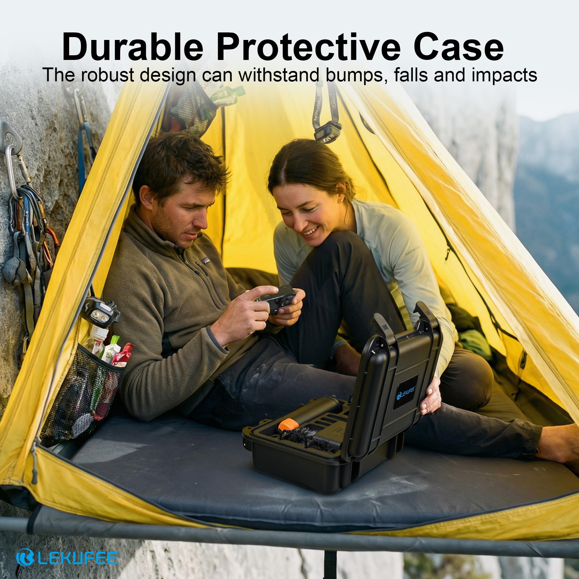 Lekufee Małe Wodoodporne Twarde Etui dla DJI Osmo Action 6/5 Pro/4/3,Combo i innymi akcesoriami (tylko etui)