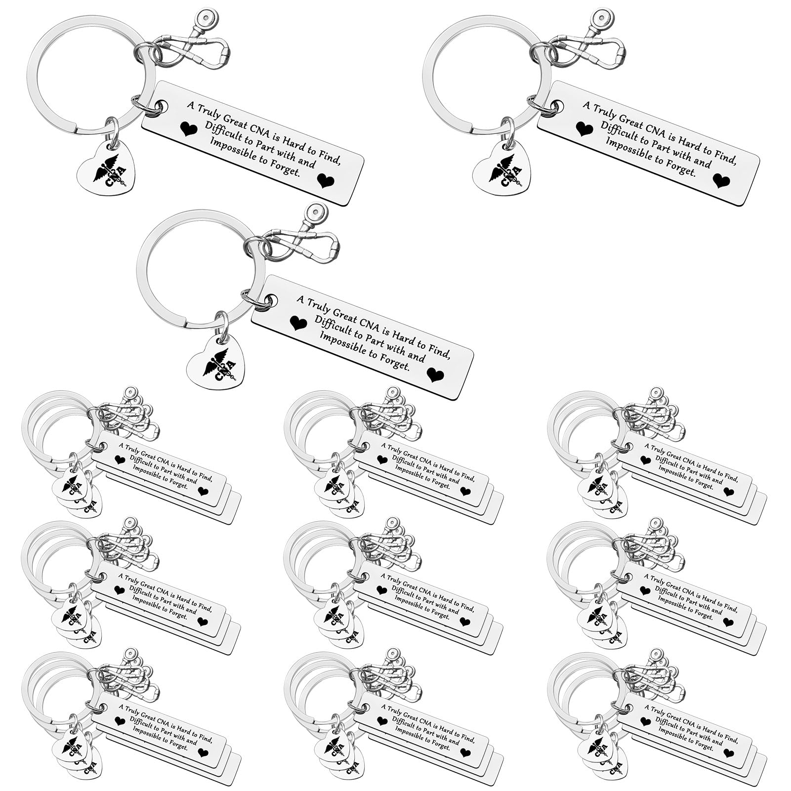 Heigebi 30 PCS CNA Gift Certified Nursing Assistant Gift Keychain For CNA Graduation Nurse Day Gifts Nursing School Student Birthday Gifts