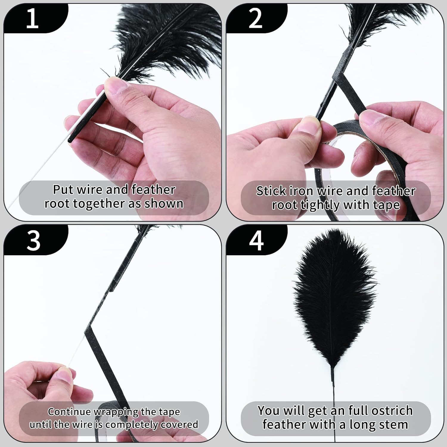 Soarer Champagne Large Ostrich Feathers - 10Pcs Making Kit 34inch Extra Large Ostrich Feathers Long for Tall Vase,Floral Arrangement,Wedding Party Centerpieces and Home Decoration(Champagne)