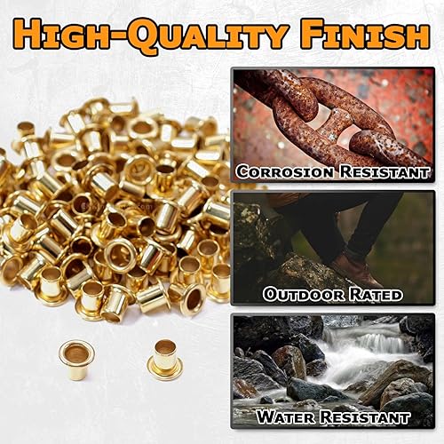 Miniatura 72 de [Paquete de 100] HolsterSmith Ojales recubiertos negros – (#6-9 de longitud) – (3/16 pulgadas de diámetro) – (fabricados en Estados Unidos) – Negro