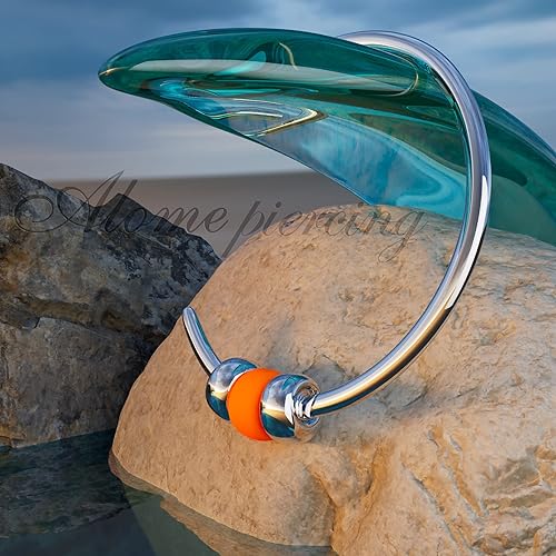 Miniatura 12 de Cuentas de anillo de nariz falsas Turquoise Bead Silver