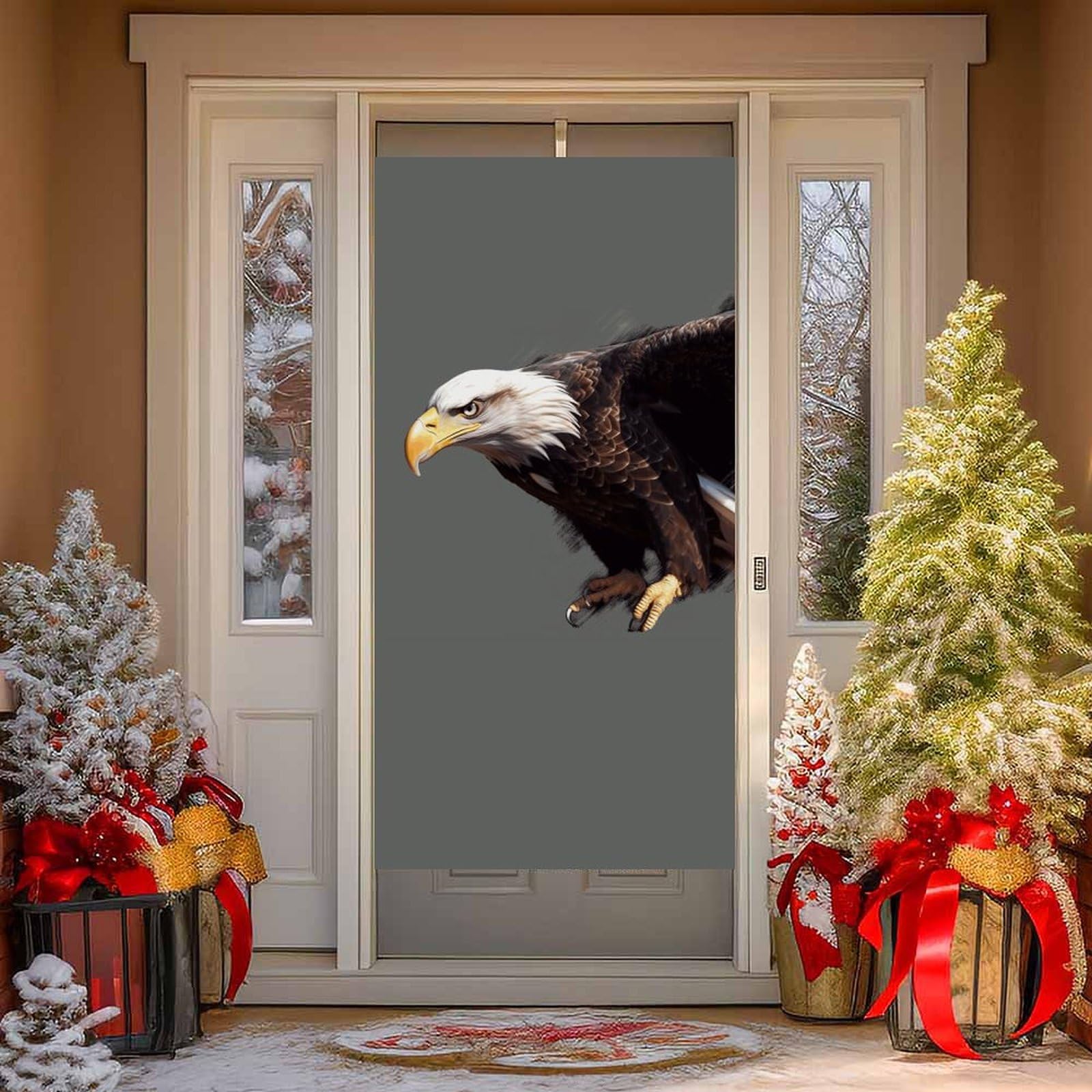 NONHAI Eagle Door Cover Decoration Welcome Door Banner Porch Sign Photo Background DoorCurtains for Doorway Privacy Window Curtain Porch Cover Indoor Outdoor Decor 70.9x35.4in