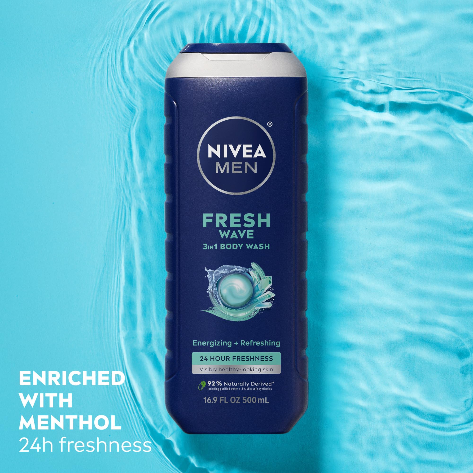 NIVEA MEN 3-in-1 Body Wash, Face Wash and Shampoo