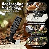 Vista 3 de Accesorios de multiherramienta para acampar, rellenos de calcetines para hombres 16 en 1 Multiherramienta Equipo de supervivencia con hacha