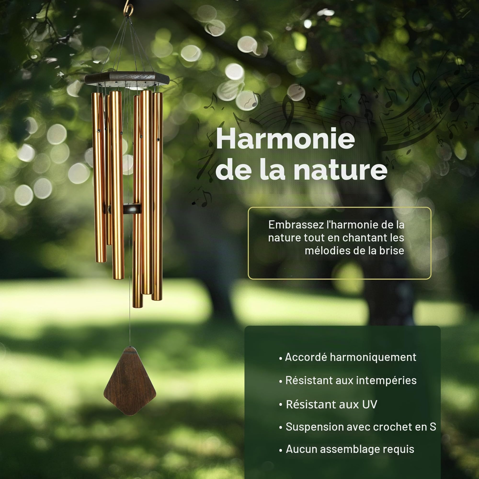 Nature's Melody Premiere Grande Carillon éolien Bronze 61 cm PG24BR