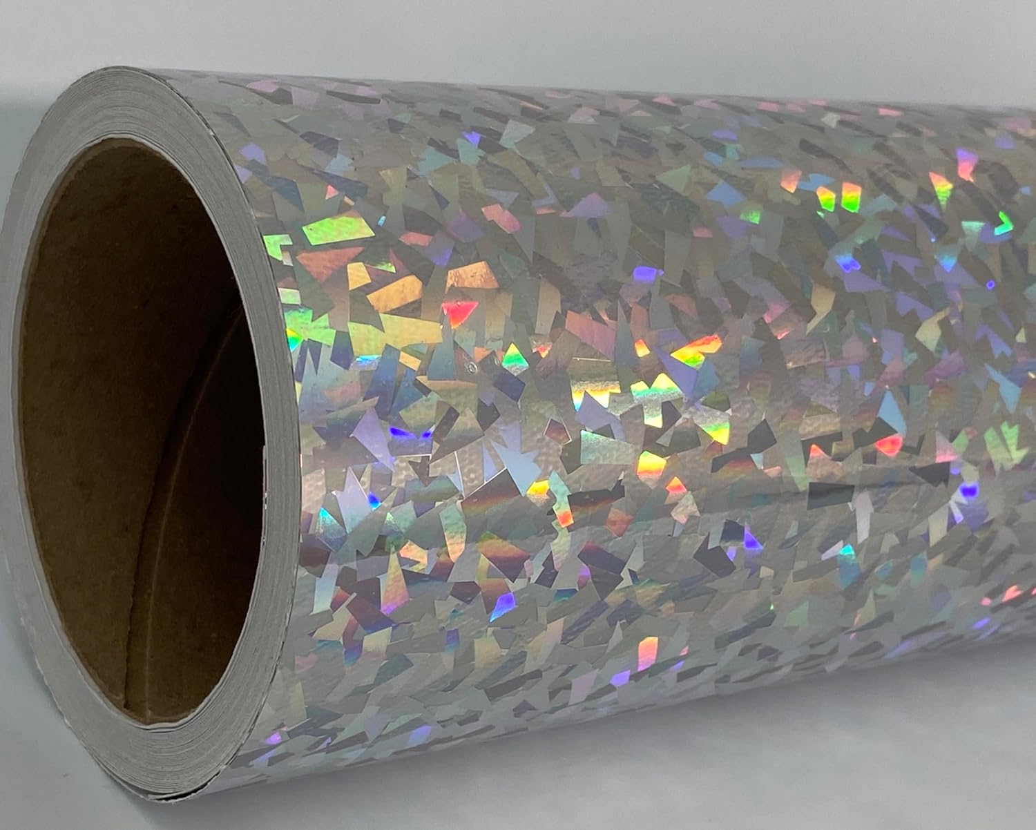 Holographic Crystal Sign Vinyl, HOLOCRYSTAL self-Adhesive Plastic (24 inch x 30 feet, Silver)