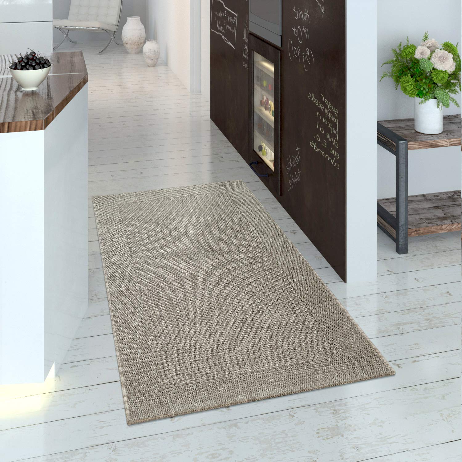 Paco Home Tappeto Per Esterno Balcone Terrazza Tappeto Cucina Tappeto Giardino Moderno, Dimensione:120x170 cm, Colore:Grigio 13