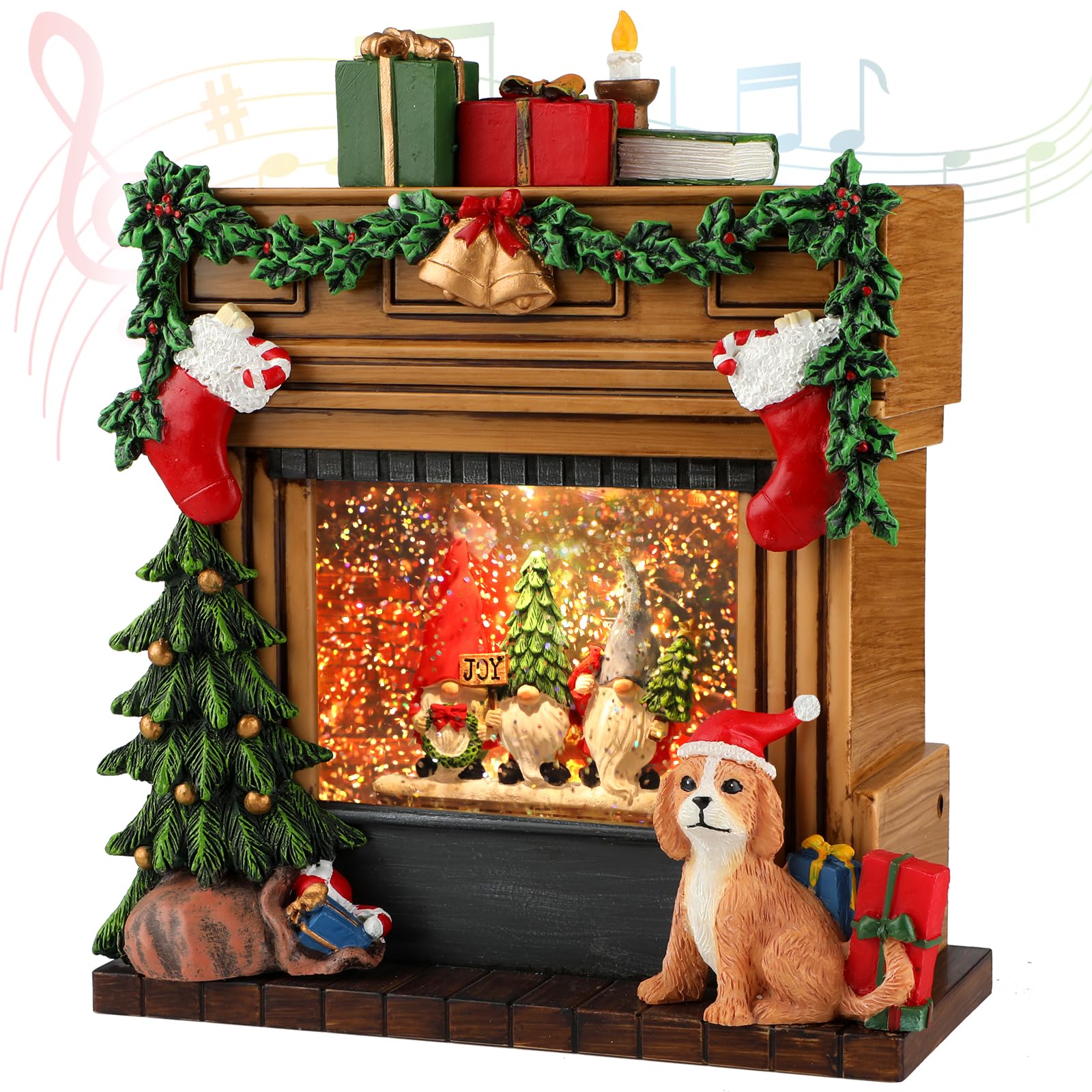 Buy Christmas Musical Snow Globes with Timer, Lighted USB/Battery