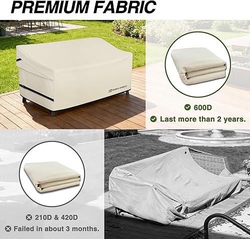 Miniatura 5 de Porch Shield Funda para sofá de 3 plazas para patio, funda impermeable para sofá de asiento profundo, 86 pulgadas de ancho x 38 pulgadas de