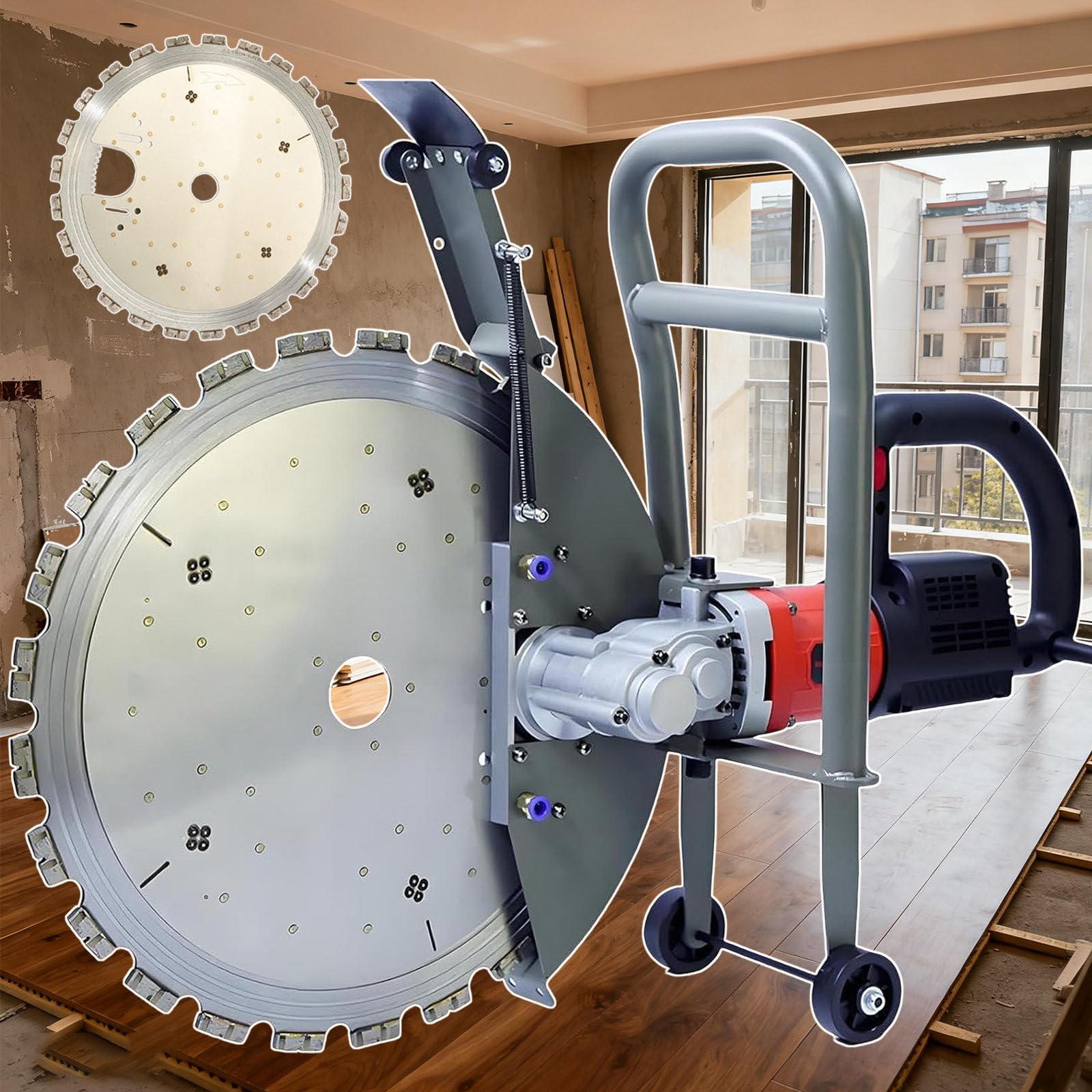 Sierra Circular Eléctrica | Ranuradora De Paredes Profesional, Motor De Cobre Puro De 5000 W, 7800 RPM, Hoja De Sierra De 41 cm Y Corte En Húmedo, para Obras De Construcción Y Reformas