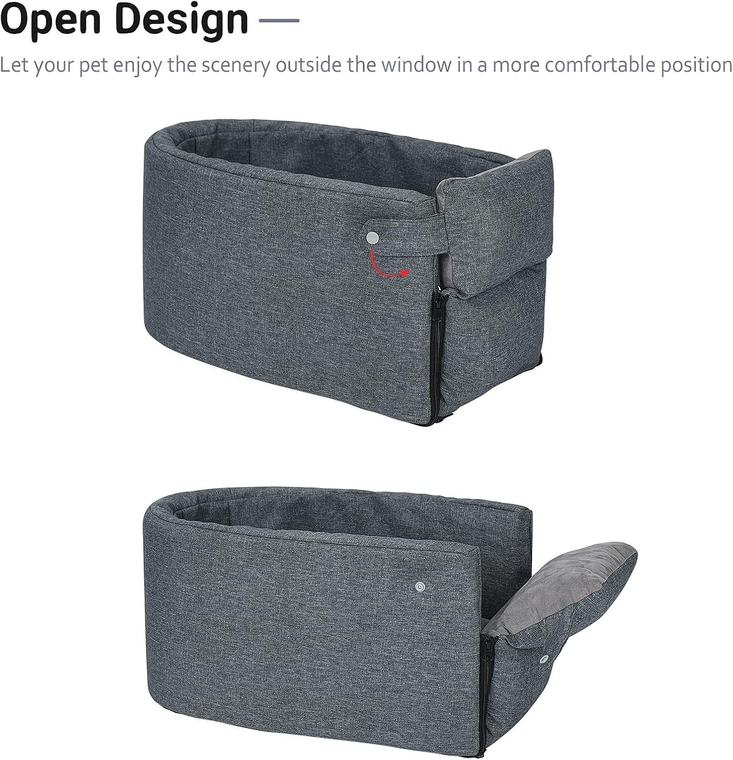 Cathpetic Dog Car Seat Pet Supplies - Travel Bags for Dogs Cats Portable Console Dog Car Seat Washable Dog Cat Booster Seat on Car Armrest Included Safety Tethers Perfect Car Seat for Dogs Cats : Pet Supplies